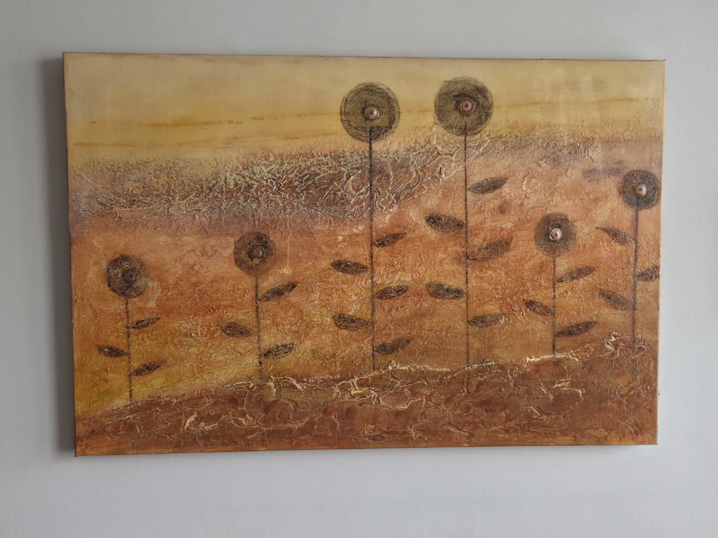 Textured Wall Art with Floral Design