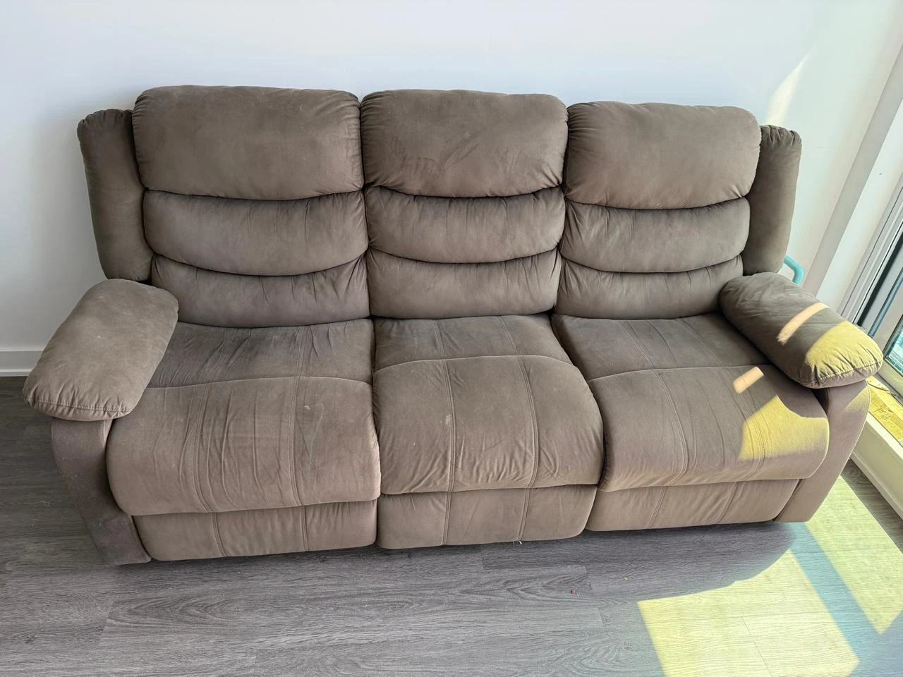 Brown Reclining Sofa -recliners not functional - photo 4