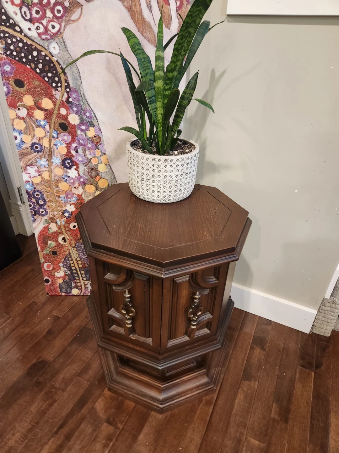 Vintage Hexagonal Side storage Table. Handy and handsome