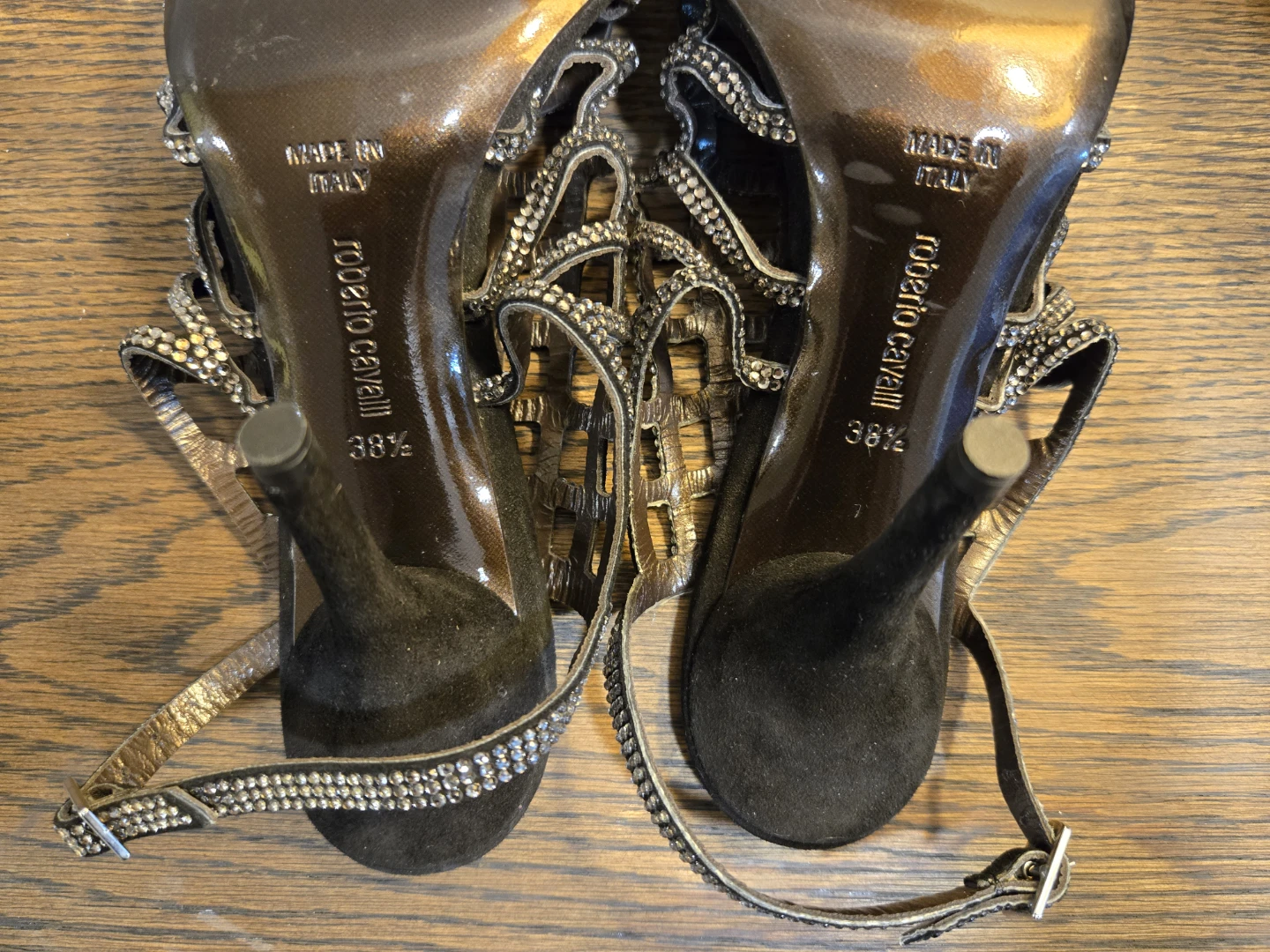 Roberto Cavalli Embellished Strappy Heels - photo 4