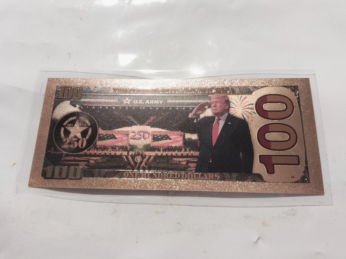 Gold Plated Trump U.S. Army Commemorative Banknote - photo 2