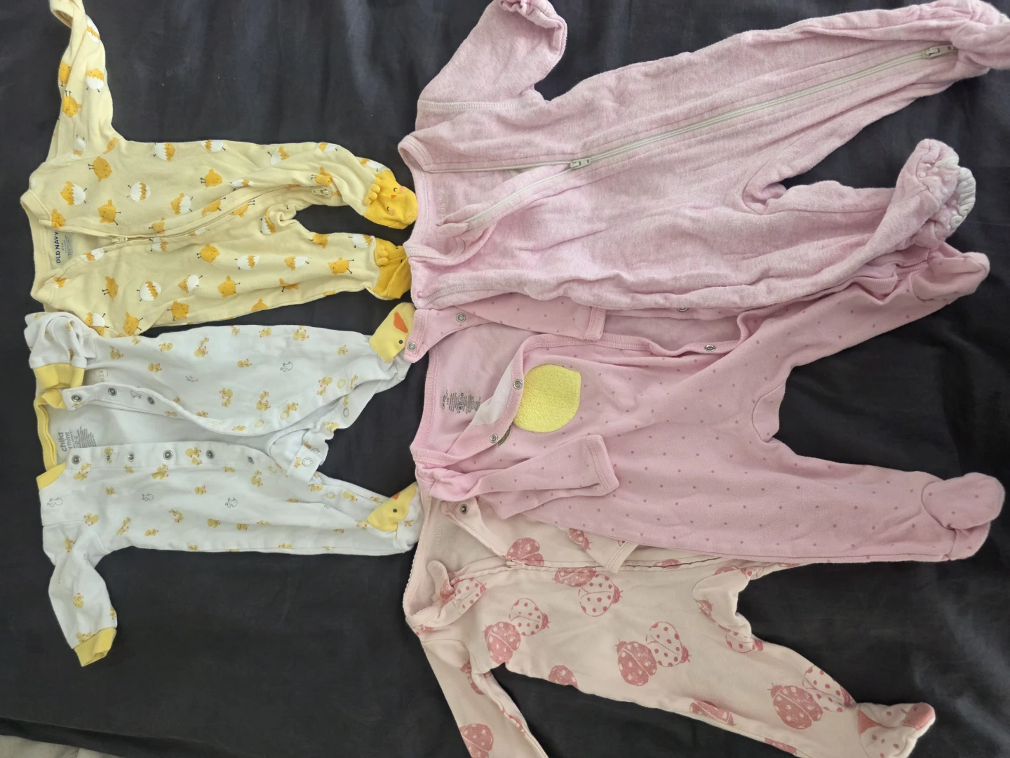 Carters & Old Navy Baby Sleepers 0-3 Months