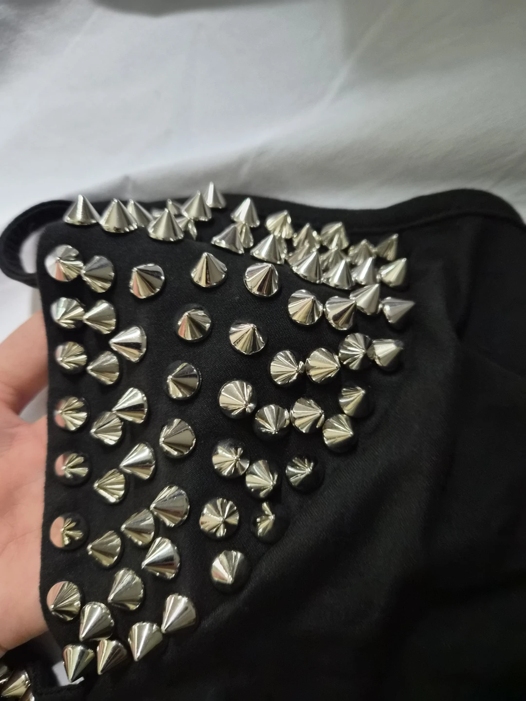 Black camisole with silver stud detail - photo 4
