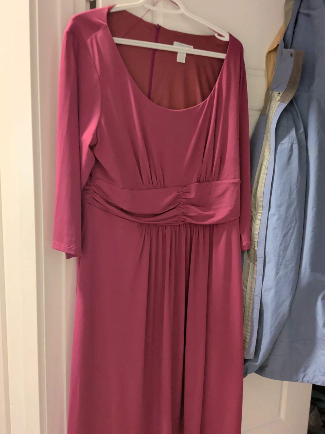Fitted Ruched Dress - Pink
