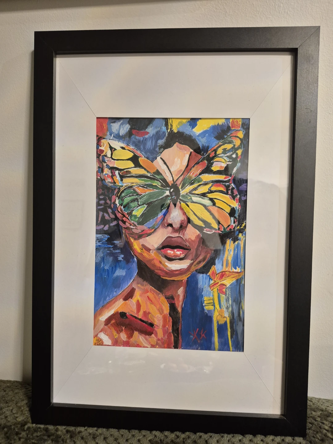 Framed Butterfly Face Art Print