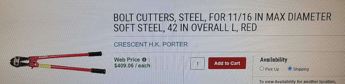 H.K. Porter Bolt Cutters - 42" Overall Length - photo 5