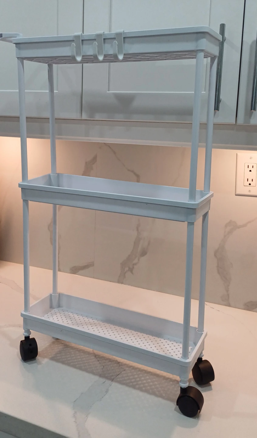 White 3-Tier Rolling Storage Cart - photo 2