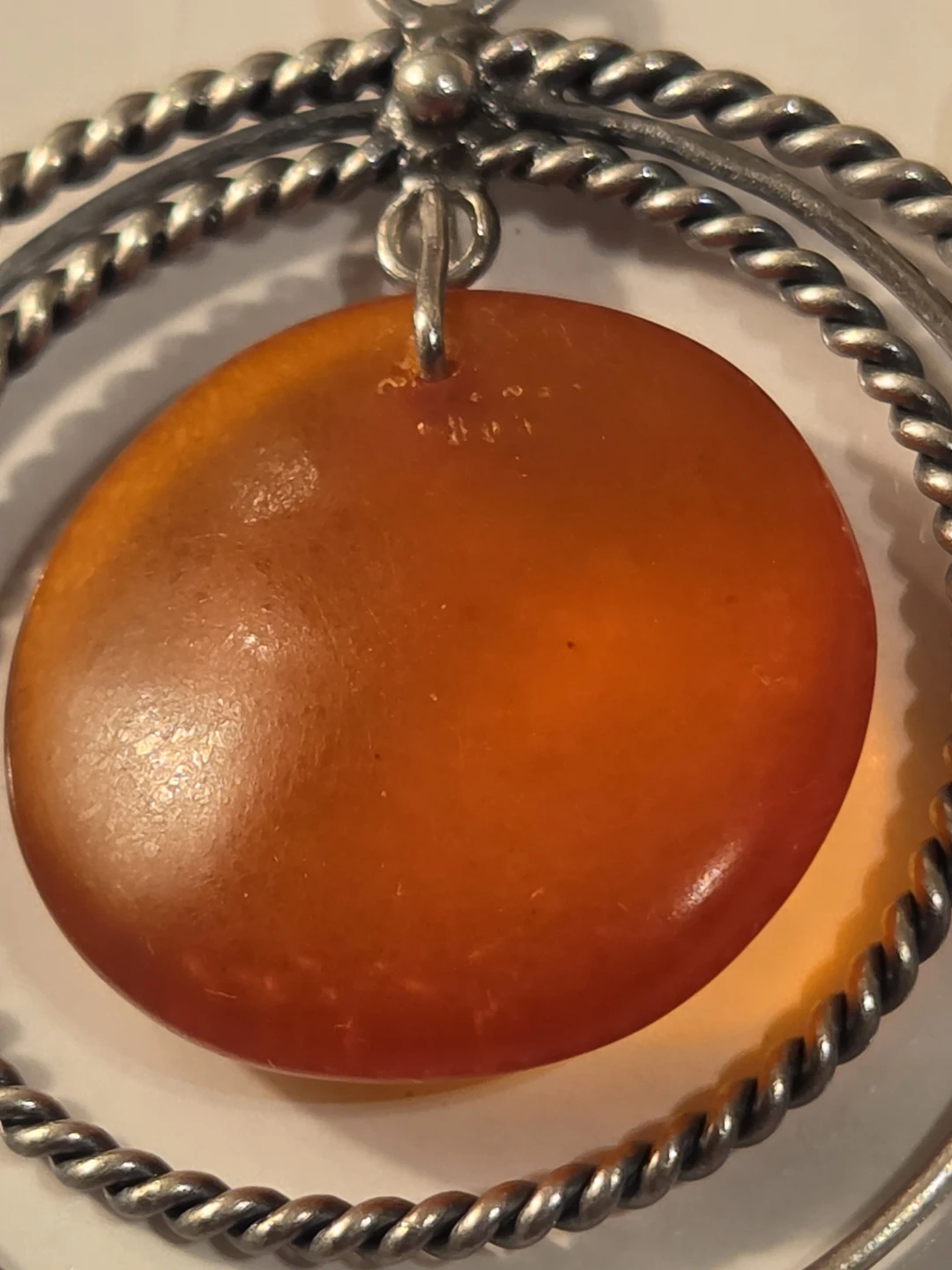 Real amber stone and sterling  silver  chain - photo 4