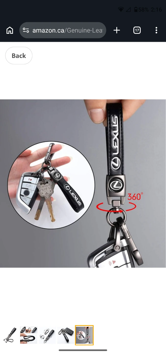Lexus Leather Keychain with Carabiner Clip