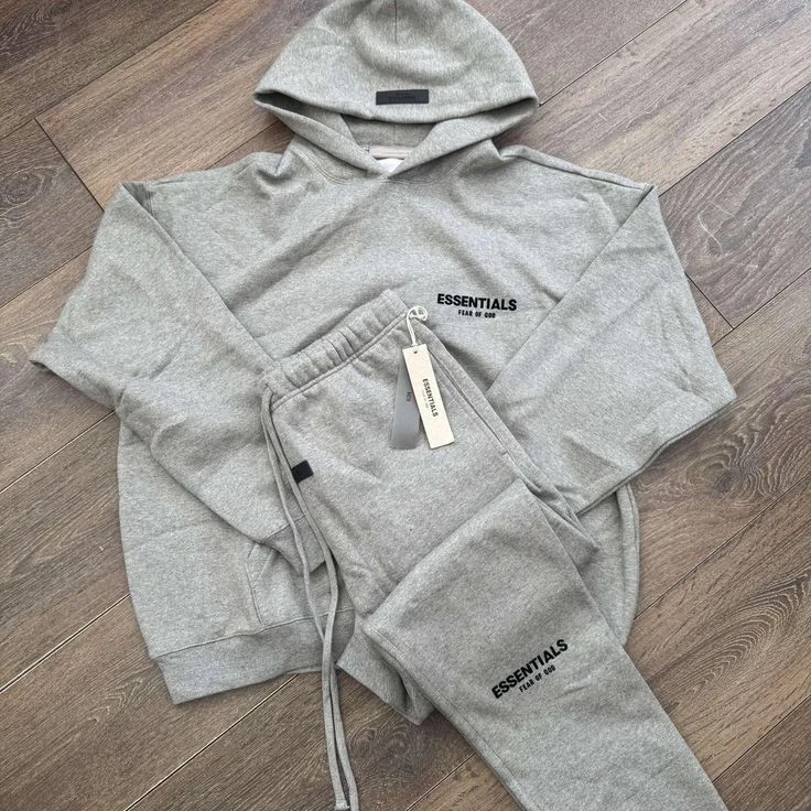 Fear of God Essentials Grey Hoodie and Sweatpants Set