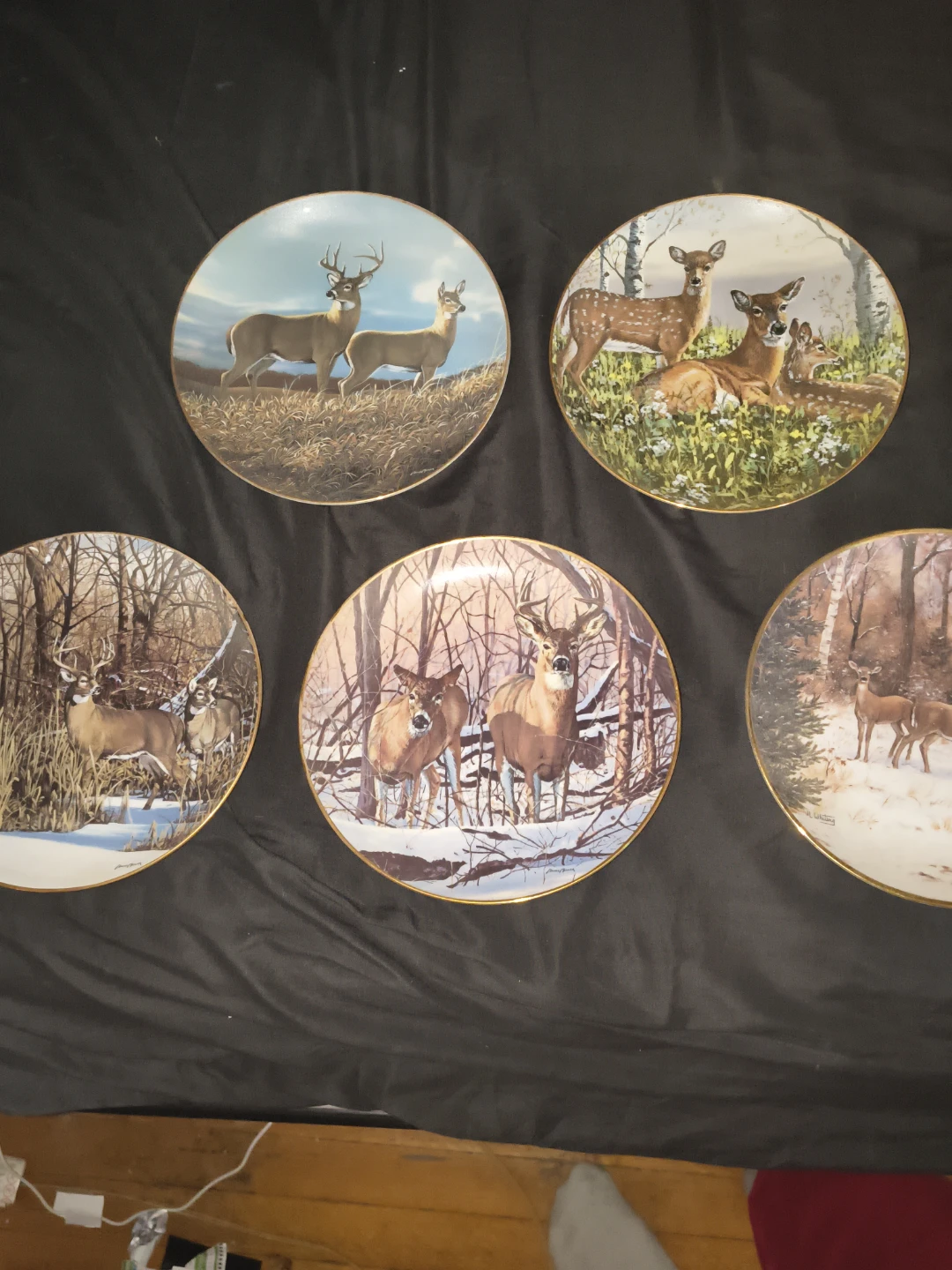 Collection of 5 Decorative Deer Plates