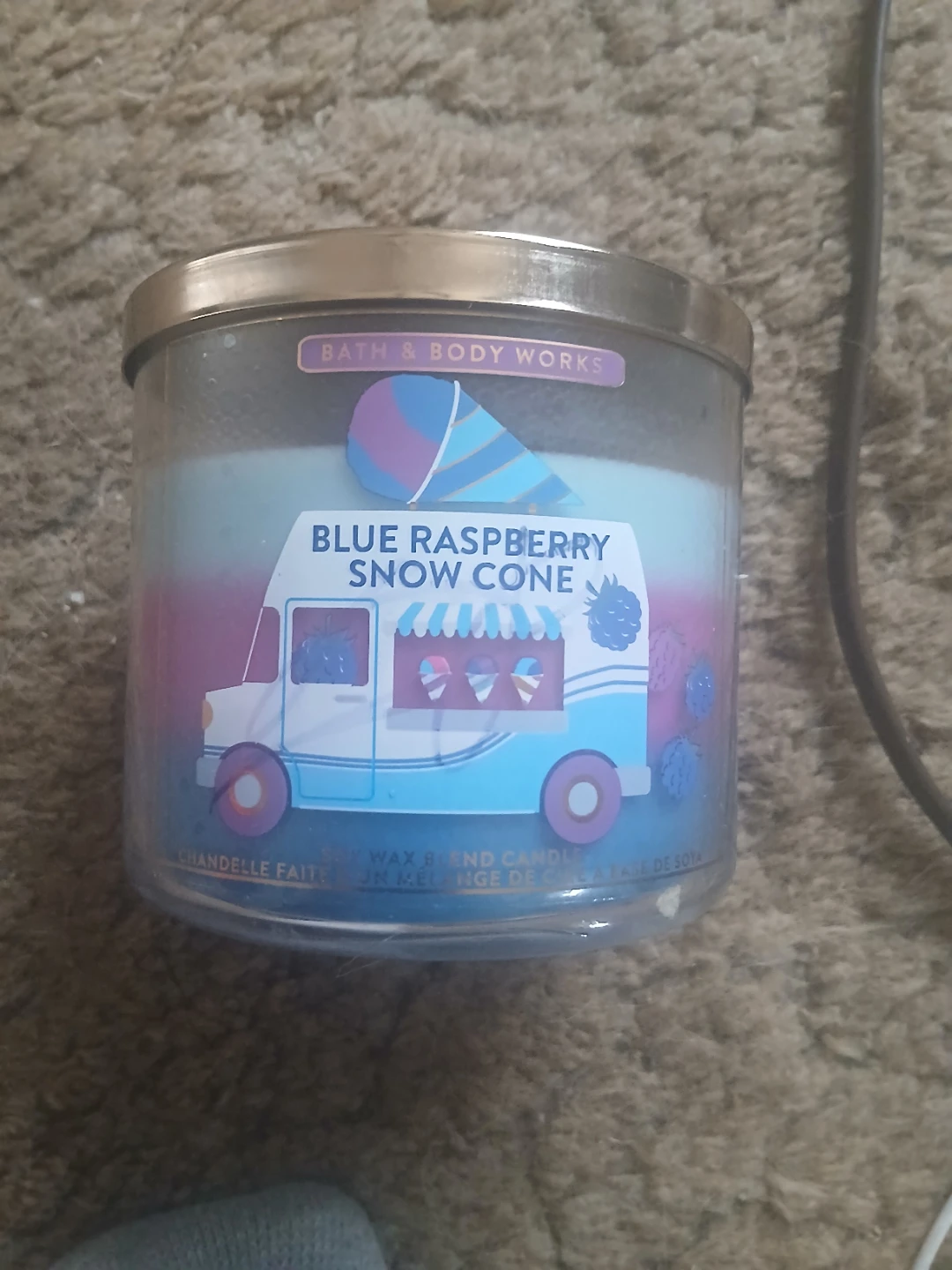 Bath & Body Works Blue Raspberry Snow Cone 3-Wick Candle - photo 3
