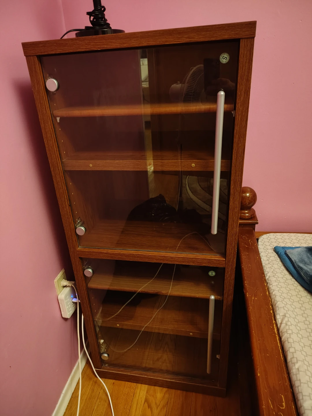 Glass Door Media Stand / Storage Shelf
