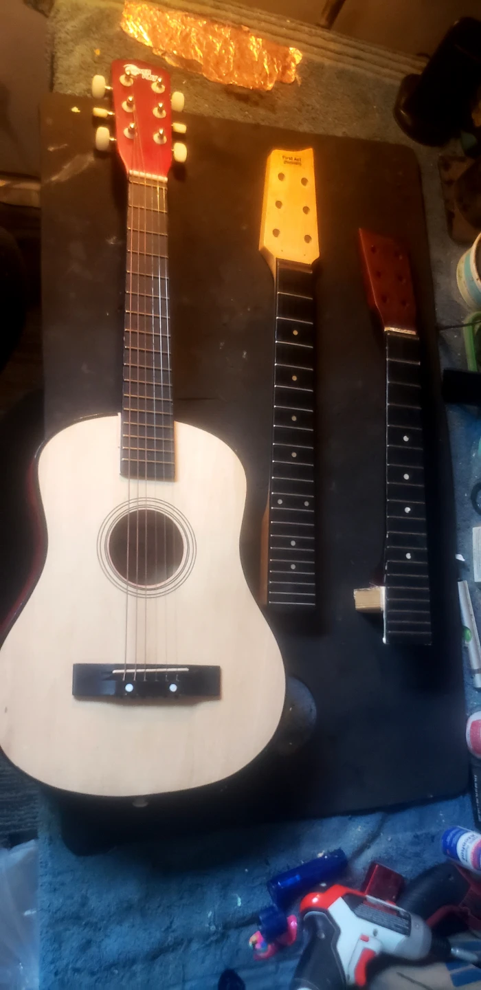 Red Acoustic Guitar Body and Necks