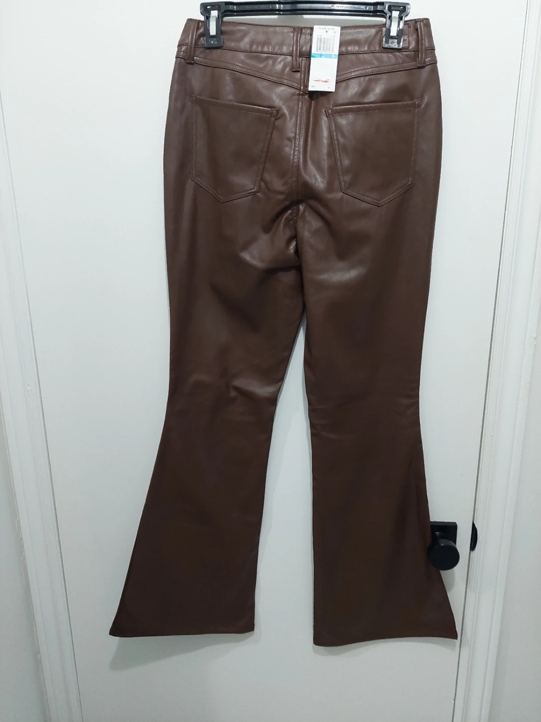 NWT Dollhouse High Rise Flare Faux Leather Pants Brown Size 9/10 - photo 4