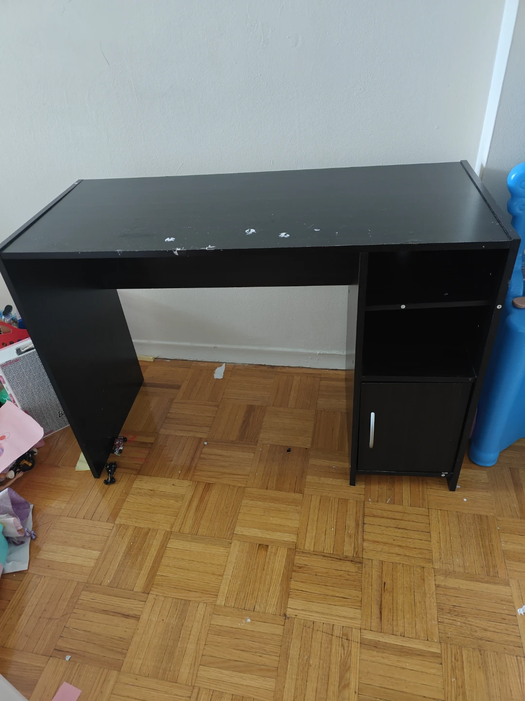 Black Desk with Storage Cabinet moving sale