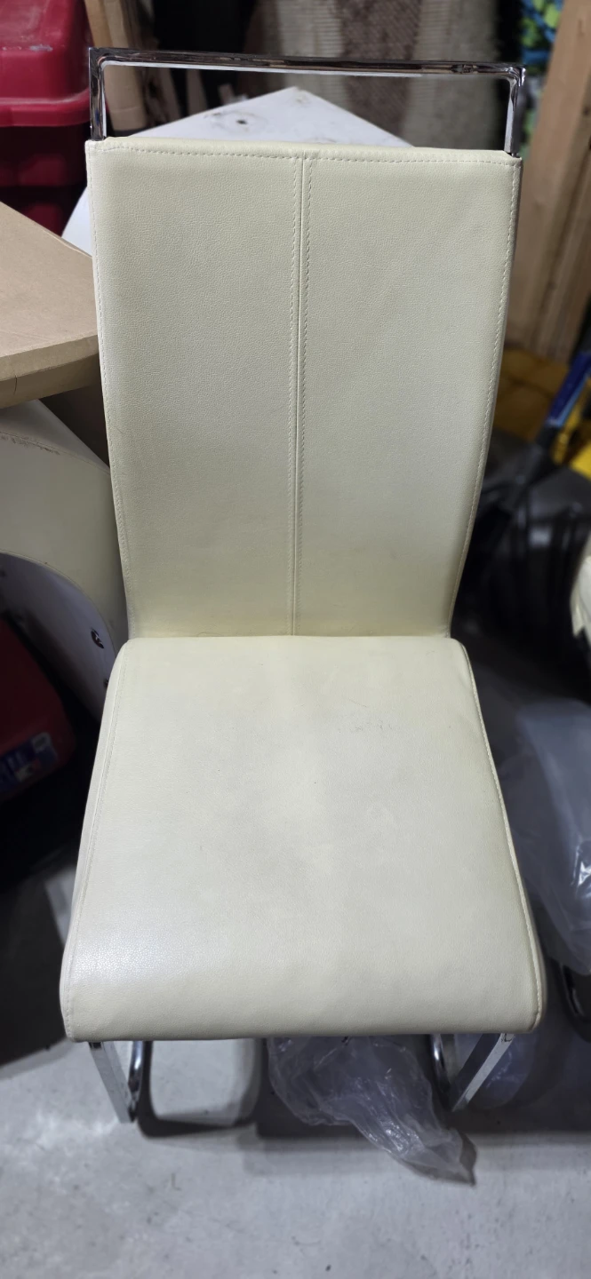 Cream Faux Leather Dining Chair