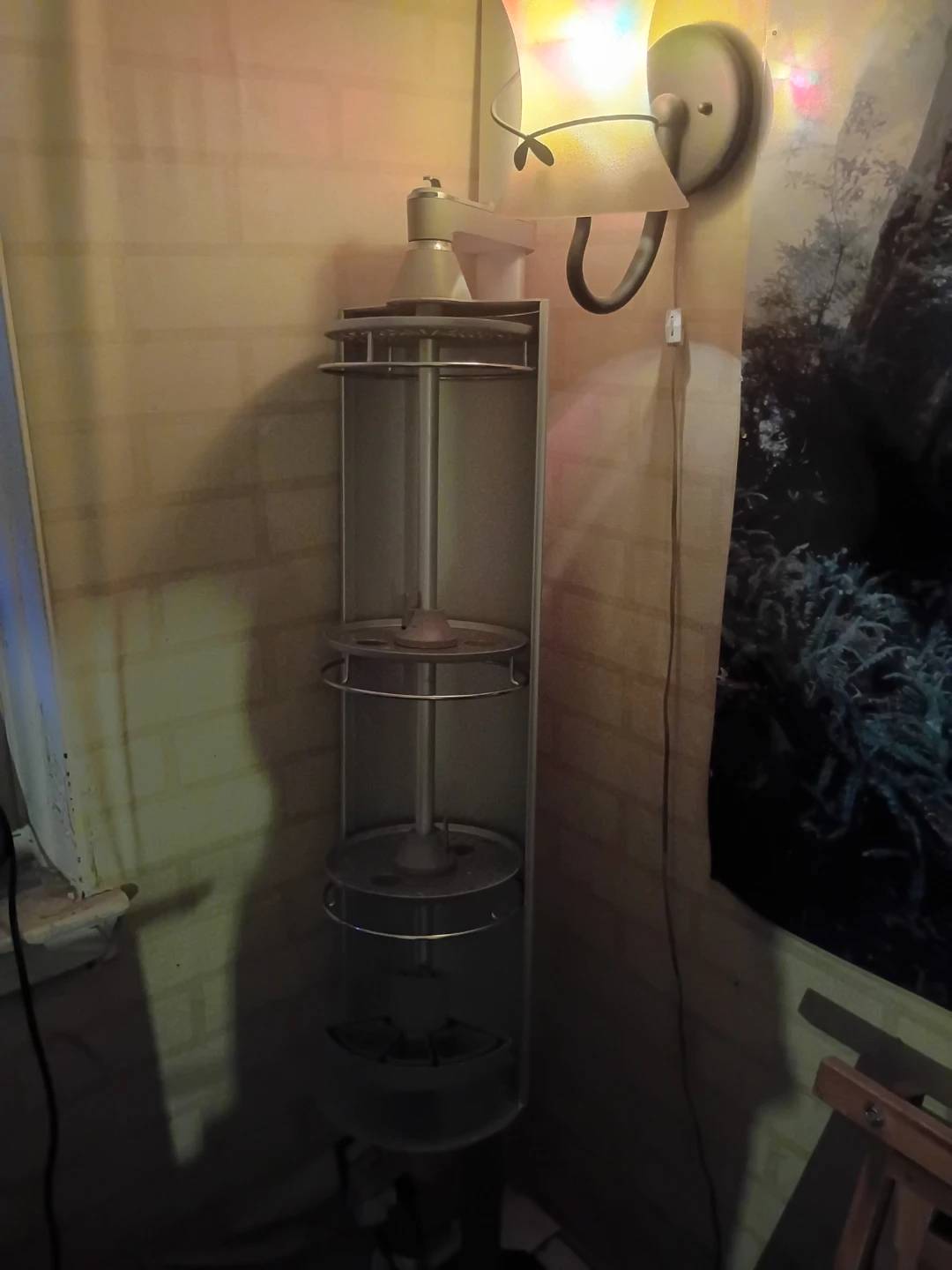 Silver Revolving Display Stand with 3 Shelves