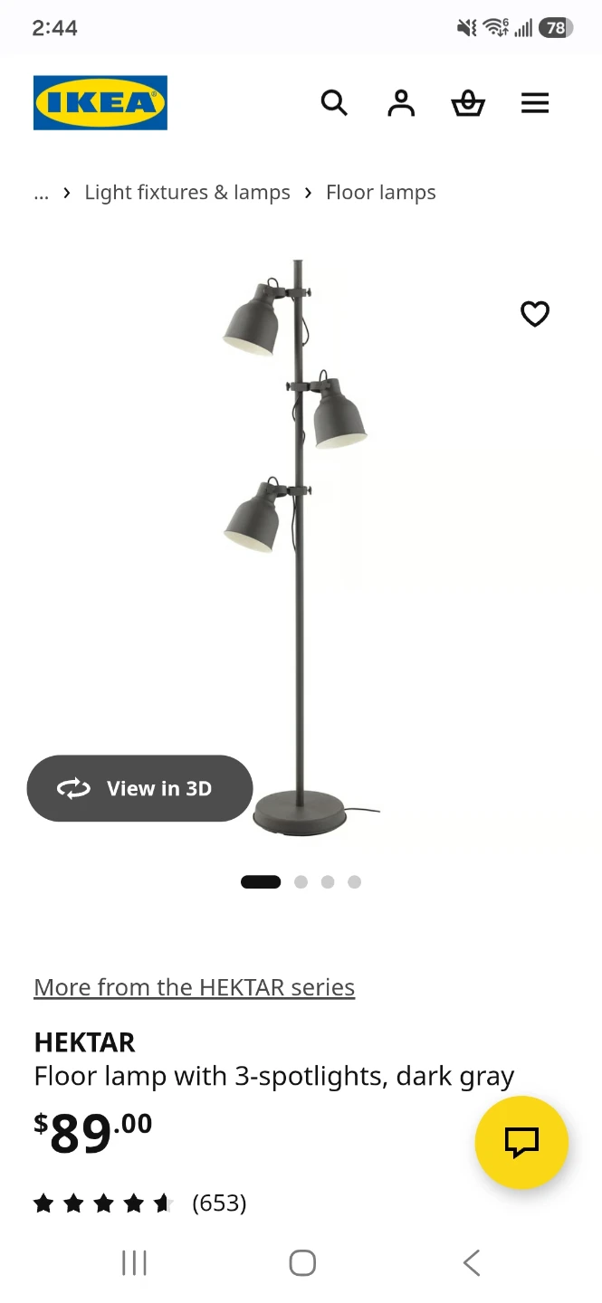 IKEA Hektar Floor Lamp Dark Gray - photo 3