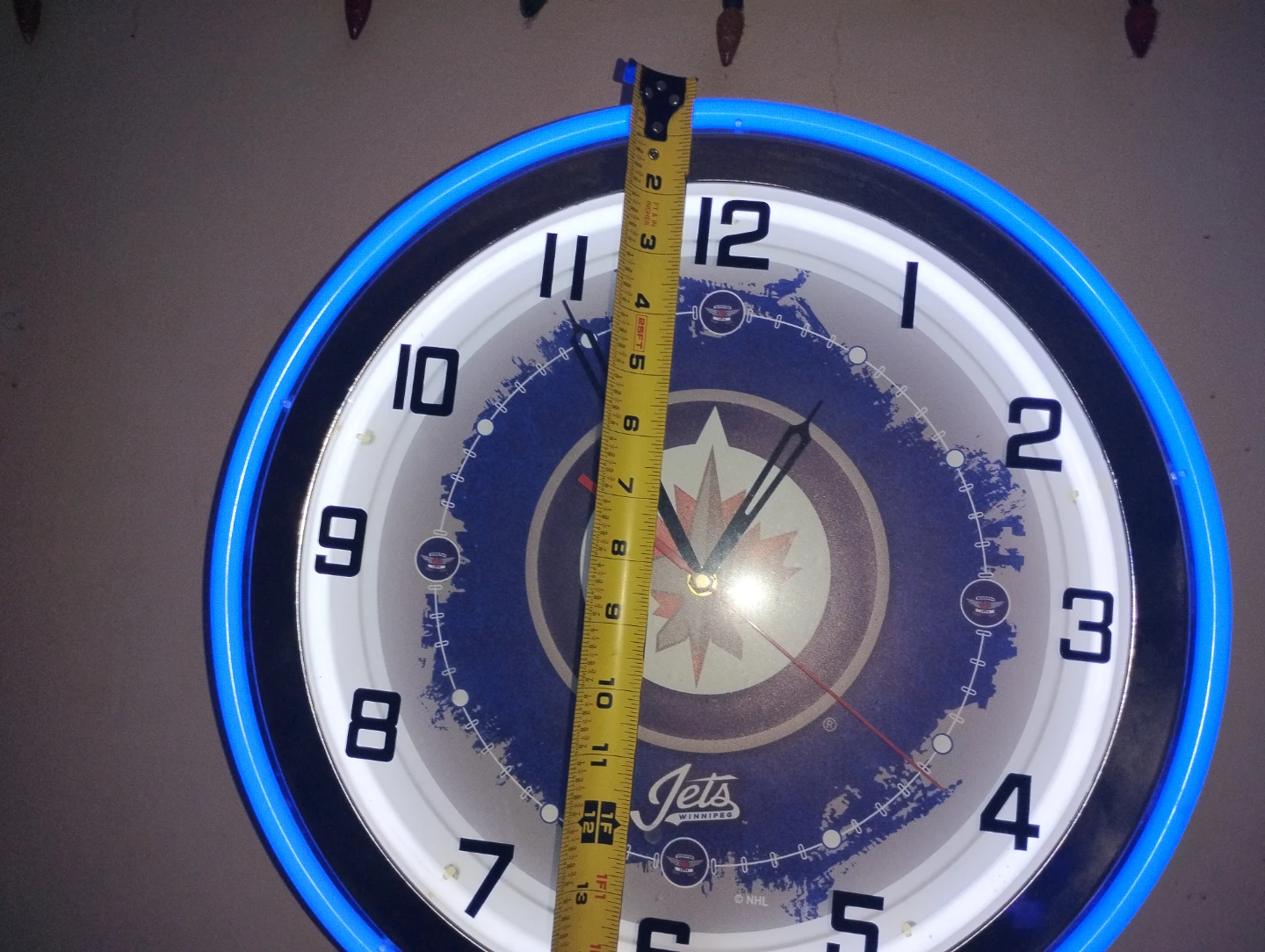 19 inch Neon Winnipeg Jets Wall Clock