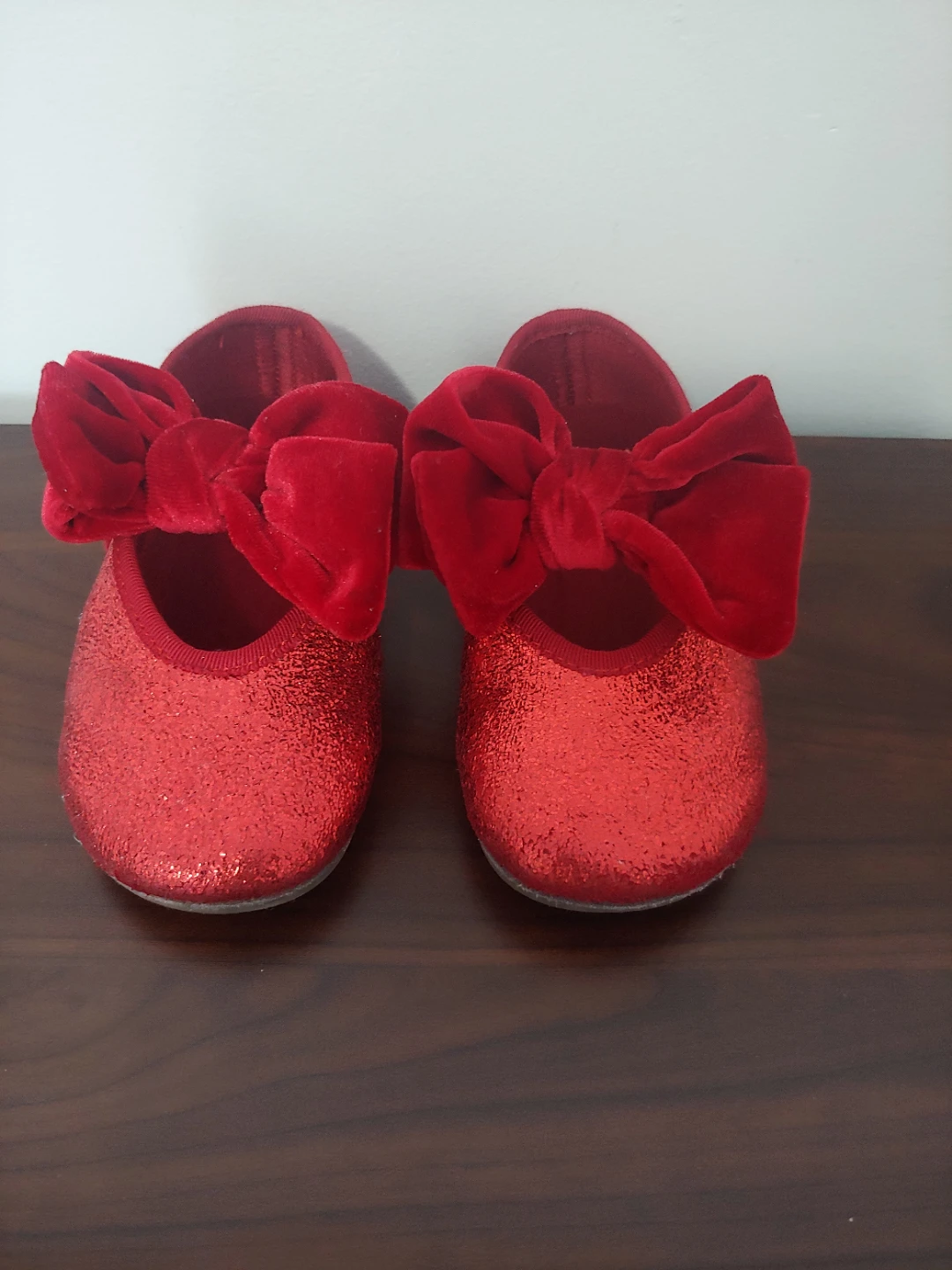 Red Glitter Bow Flats - toddler 23