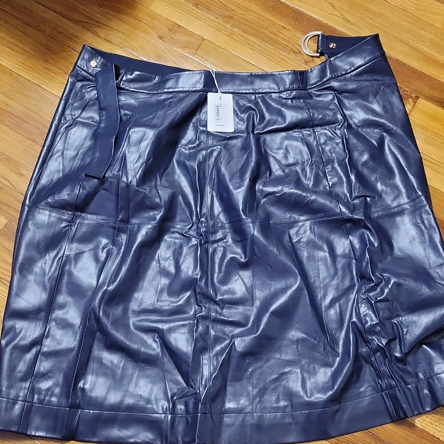 Ted Baker London Navy Faux Leather Skirt Size 3 - photo 5