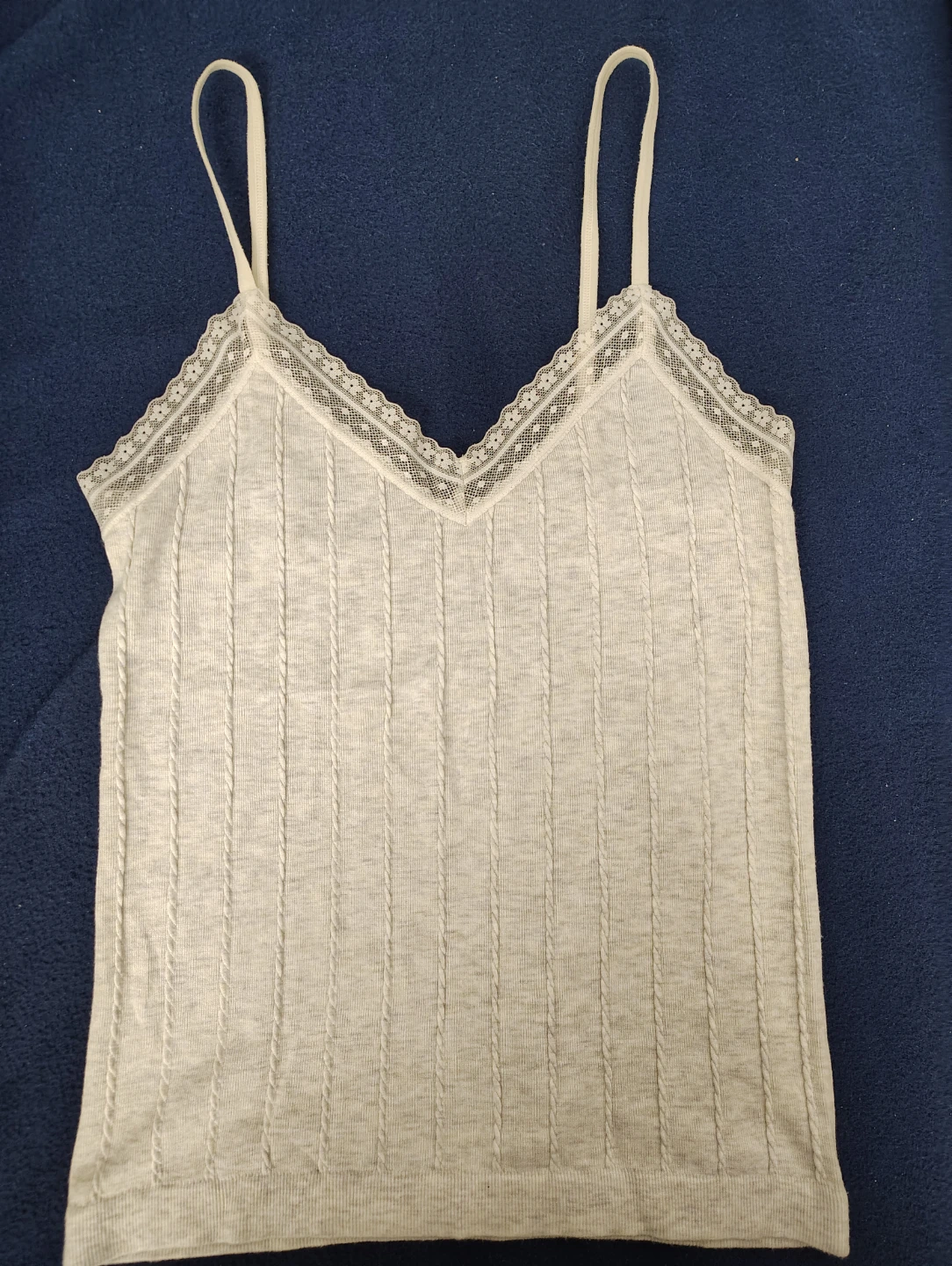 Cream Lace Trim Cami Top
