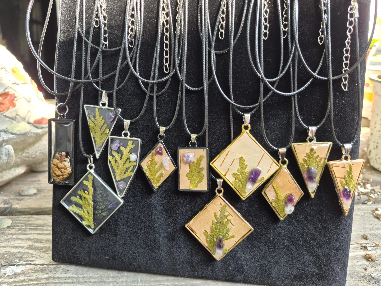 Handmade Botanical Resin Necklaces
