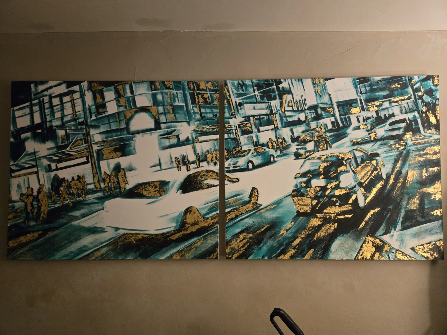 Real Gold and Oil Painting of Yonge and Dundas Toronto 2016 - photo 4