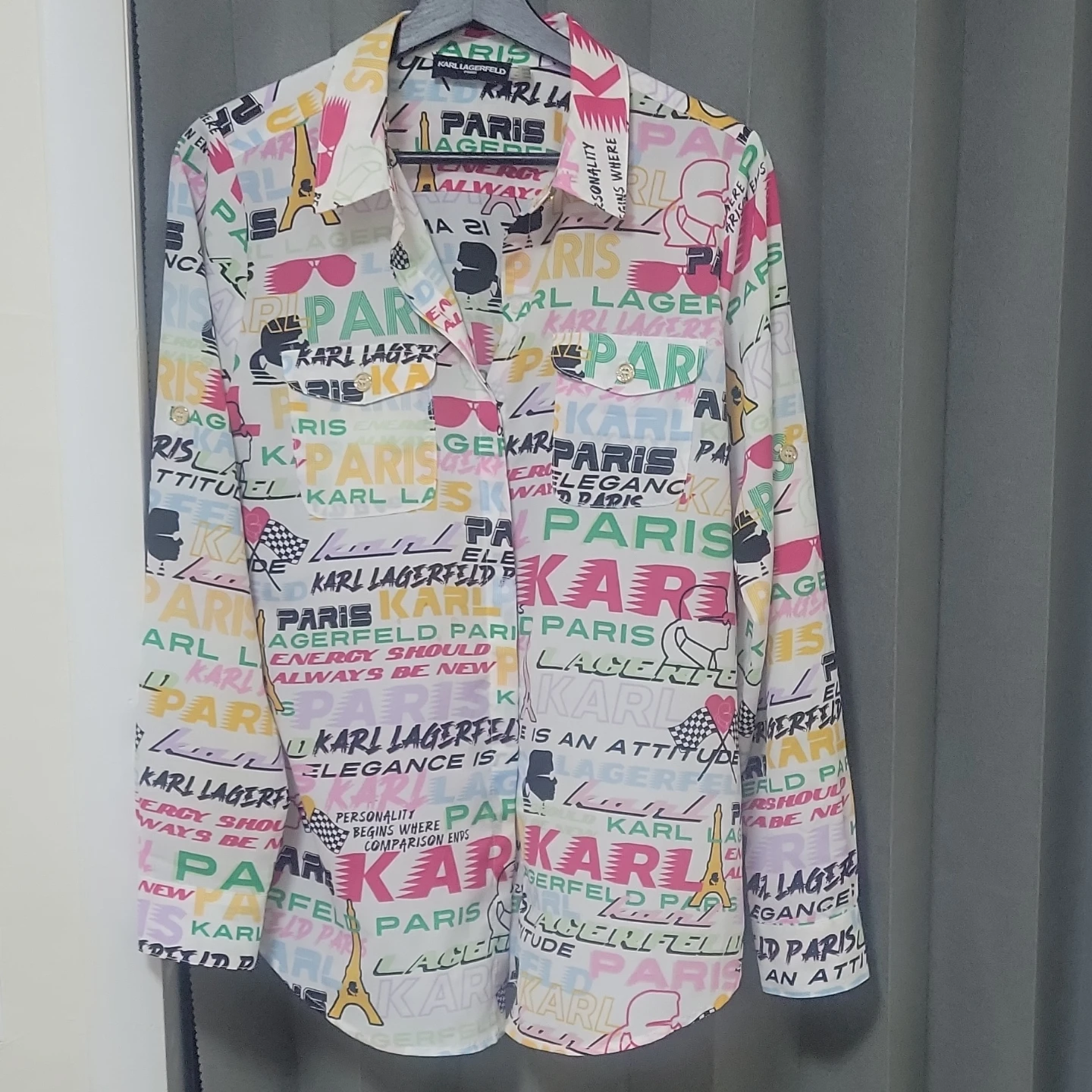 Karl Lagerfeld Paris Graphic Button-Up Shirt - photo 2
