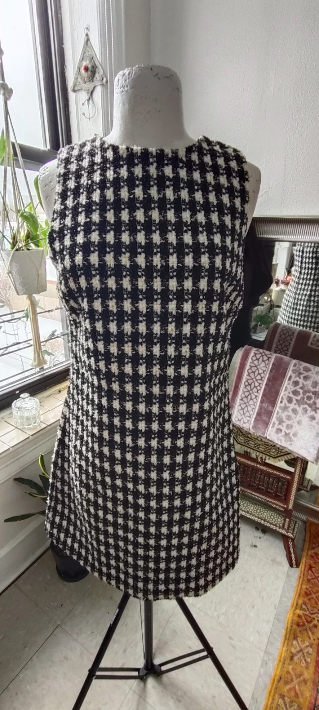 Alice + Olivia Black & White Tweed Dress Size 4