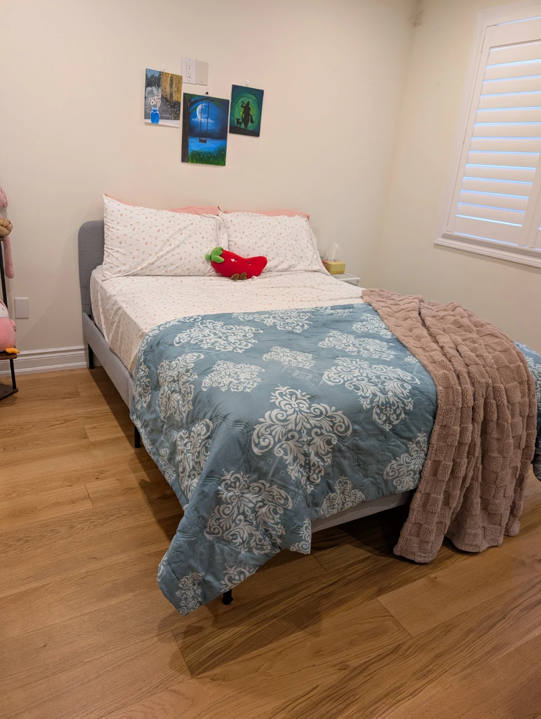 Double Bed Frame with mattress and 2sets of sheets