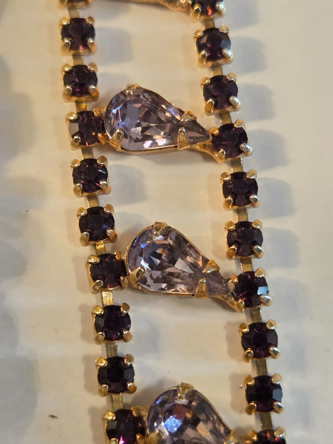 Vintage Pearl Leaf & Purple Crystal Bracelets - photo 5