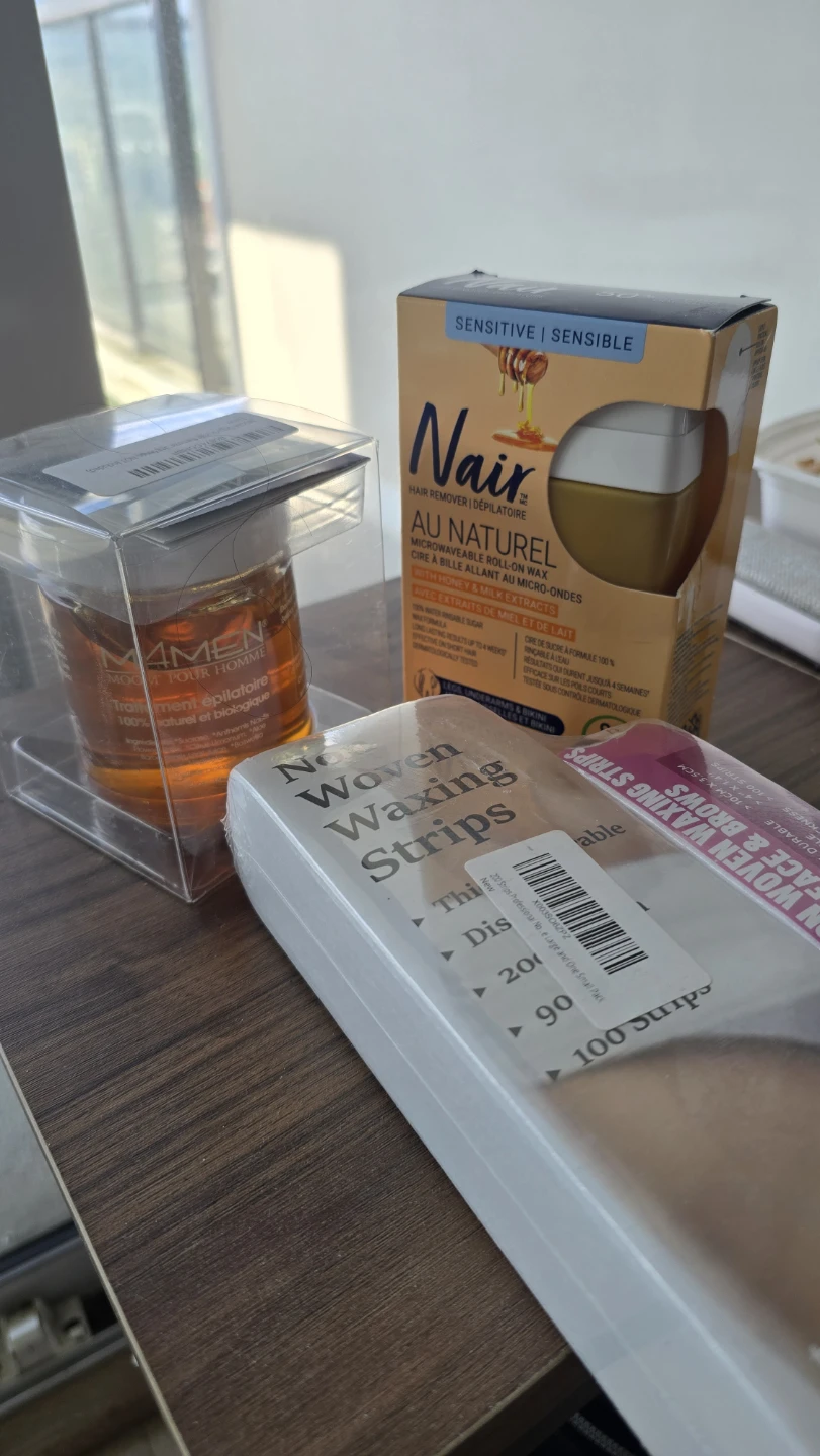 Waxing kit : Moom Sugar Wax + Nair Roll On wax + Waxing strips