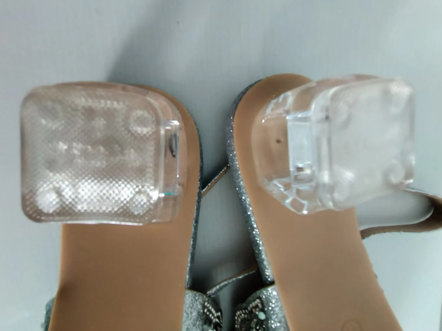 Women's Sz. 10 Sparkly Slingback Ice Cube Style Kitten Heels - photo 5