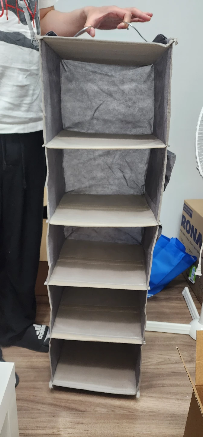 Grey Fabric Hanging Closet Organizer