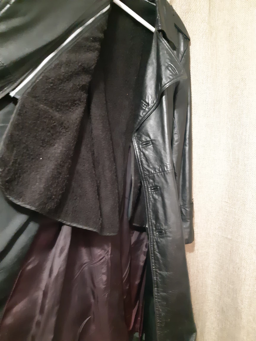 Black Leather Trench Coat - photo 4