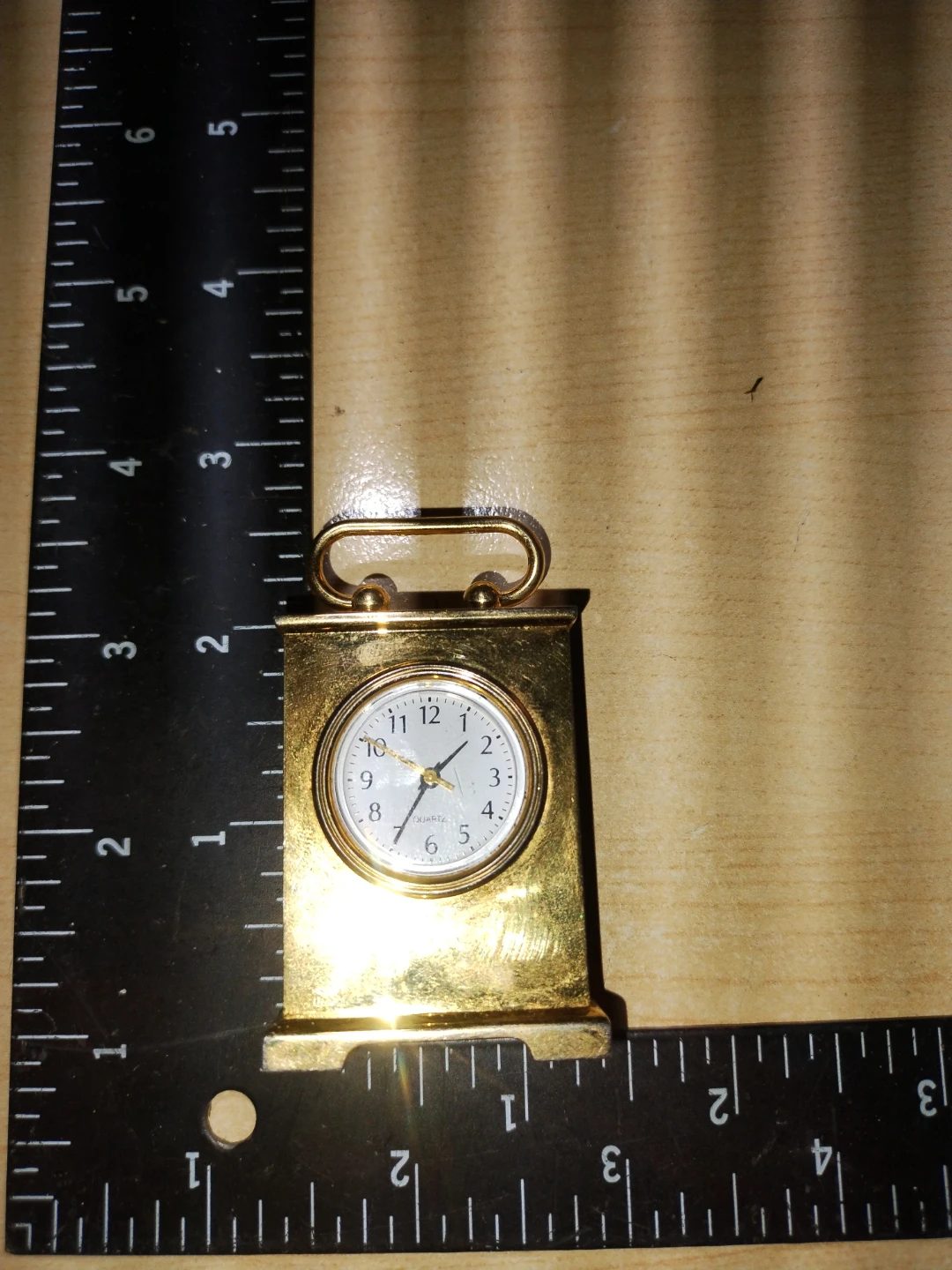 Gold Tone Quartz Table Clock - photo 3