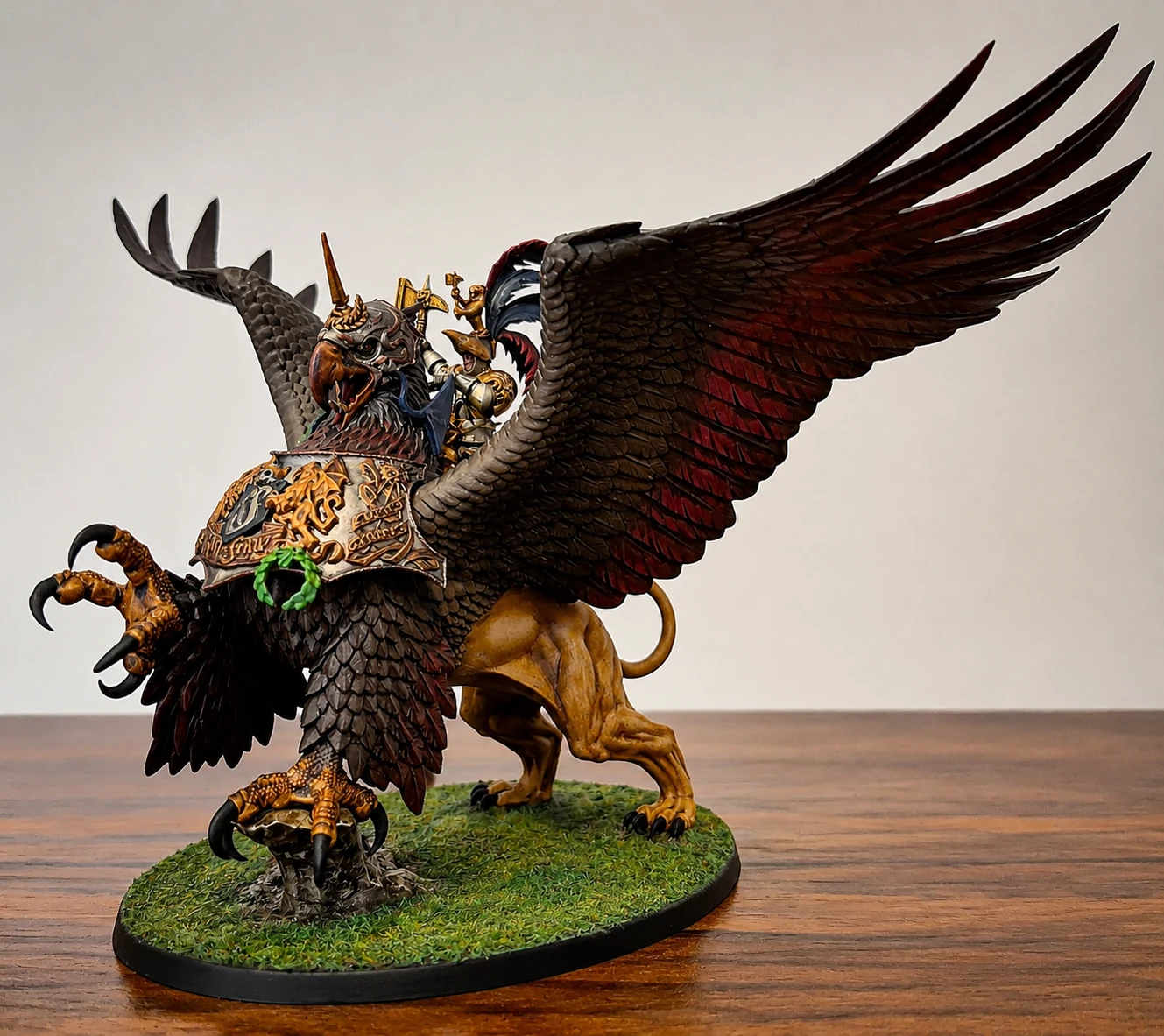 Painted Warhammer Gryphon Miniature - Karl Franz