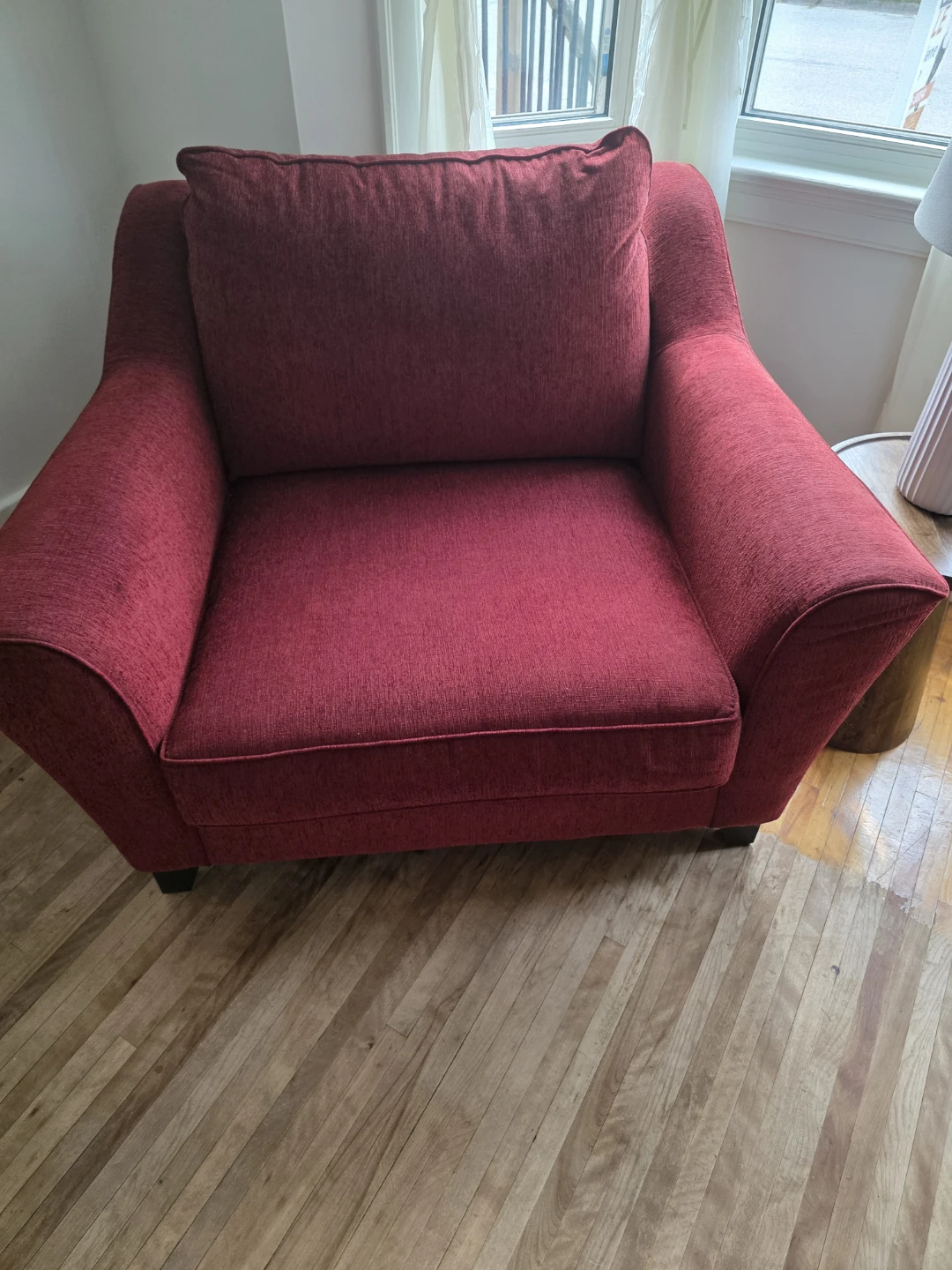 Red accent chair
