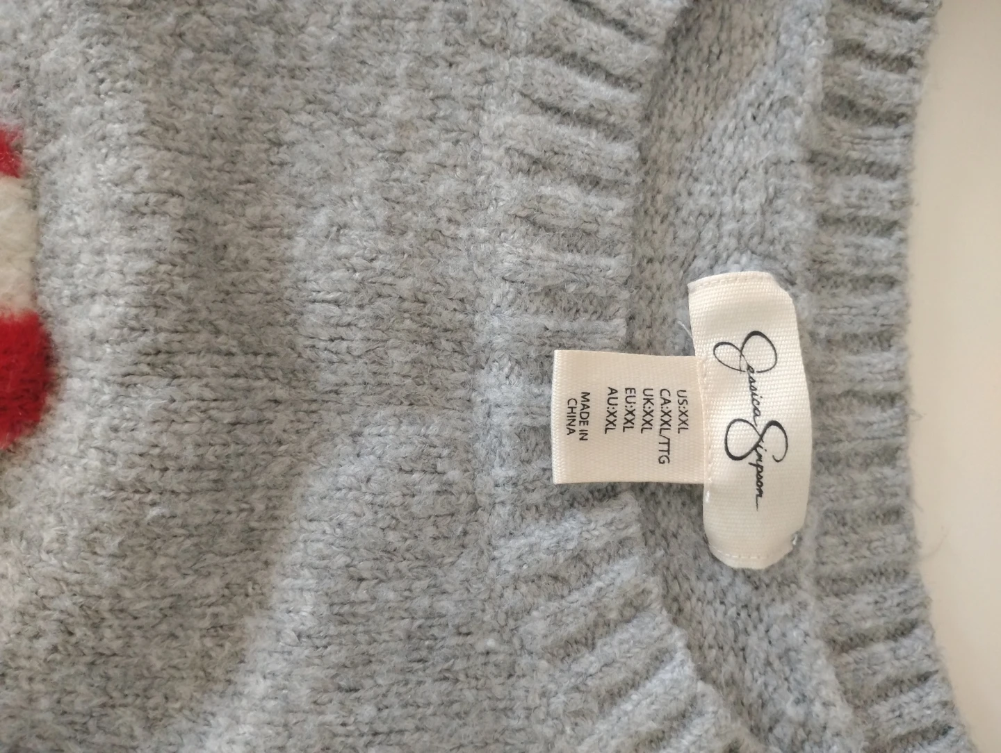Jessica Simpson Grey Candy Cane Sweater - Size XXL - photo 3