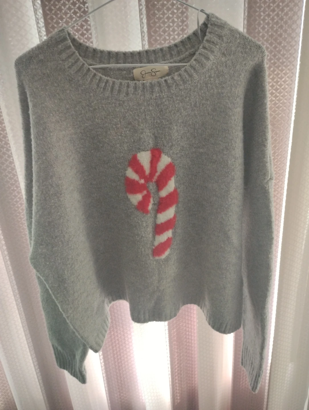 Jessica Simpson Grey Candy Cane Sweater - Size XXL - photo 5
