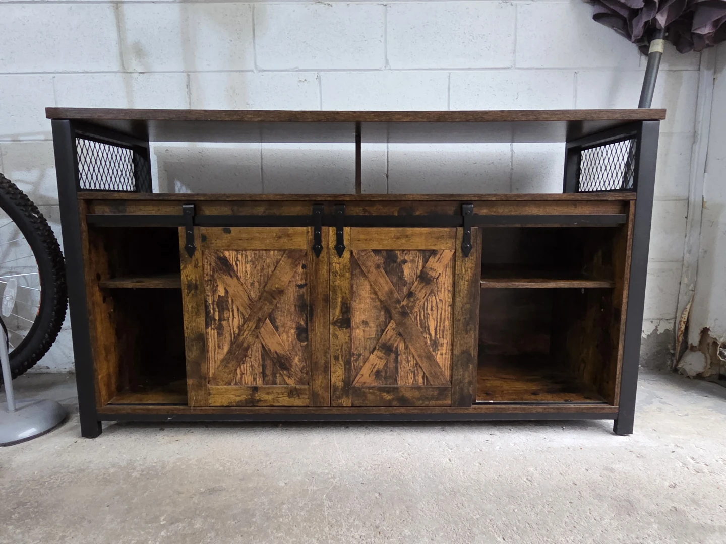 VASAGLE TV Cabinet  with Sliding Barn Doors -For Sale