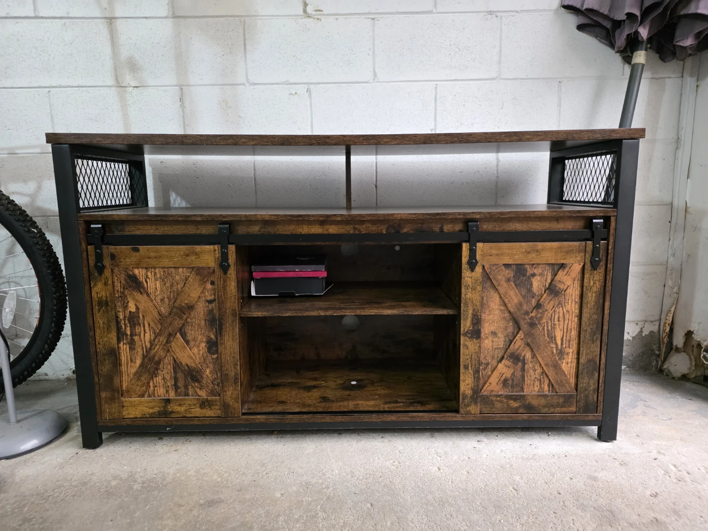 VASAGLE TV Cabinet  with Sliding Barn Doors -For Sale - photo 3