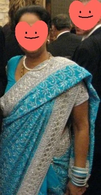 Blue and Pink Saree with Silver Embellishments - photo 2