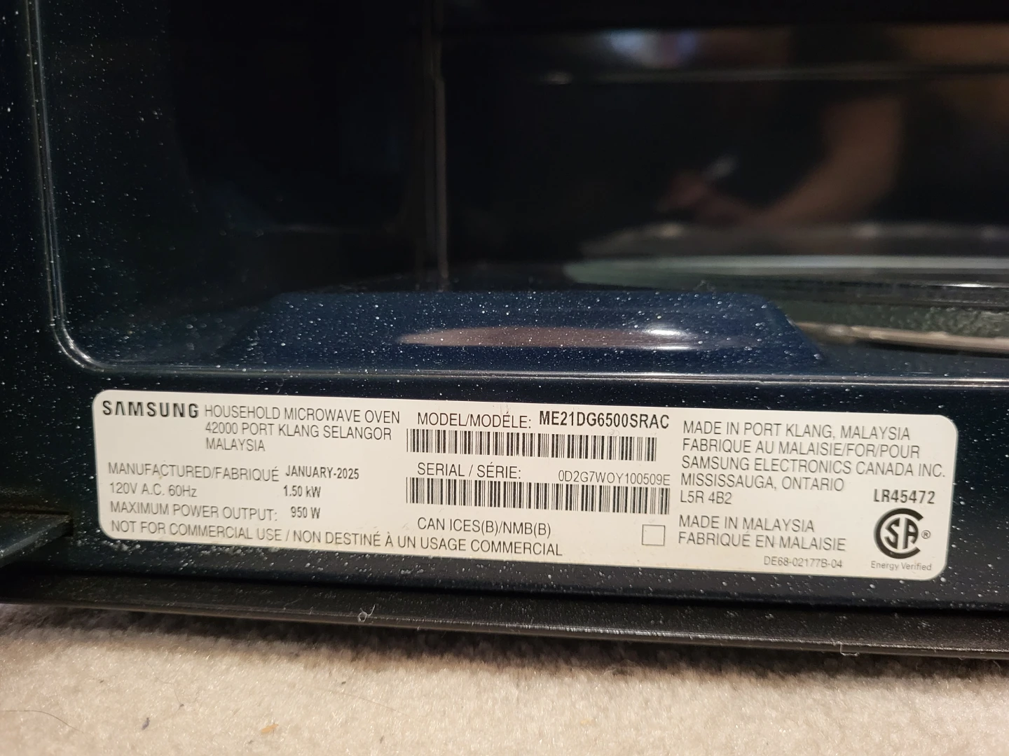 Samsung Over the Range Microwave - photo 4