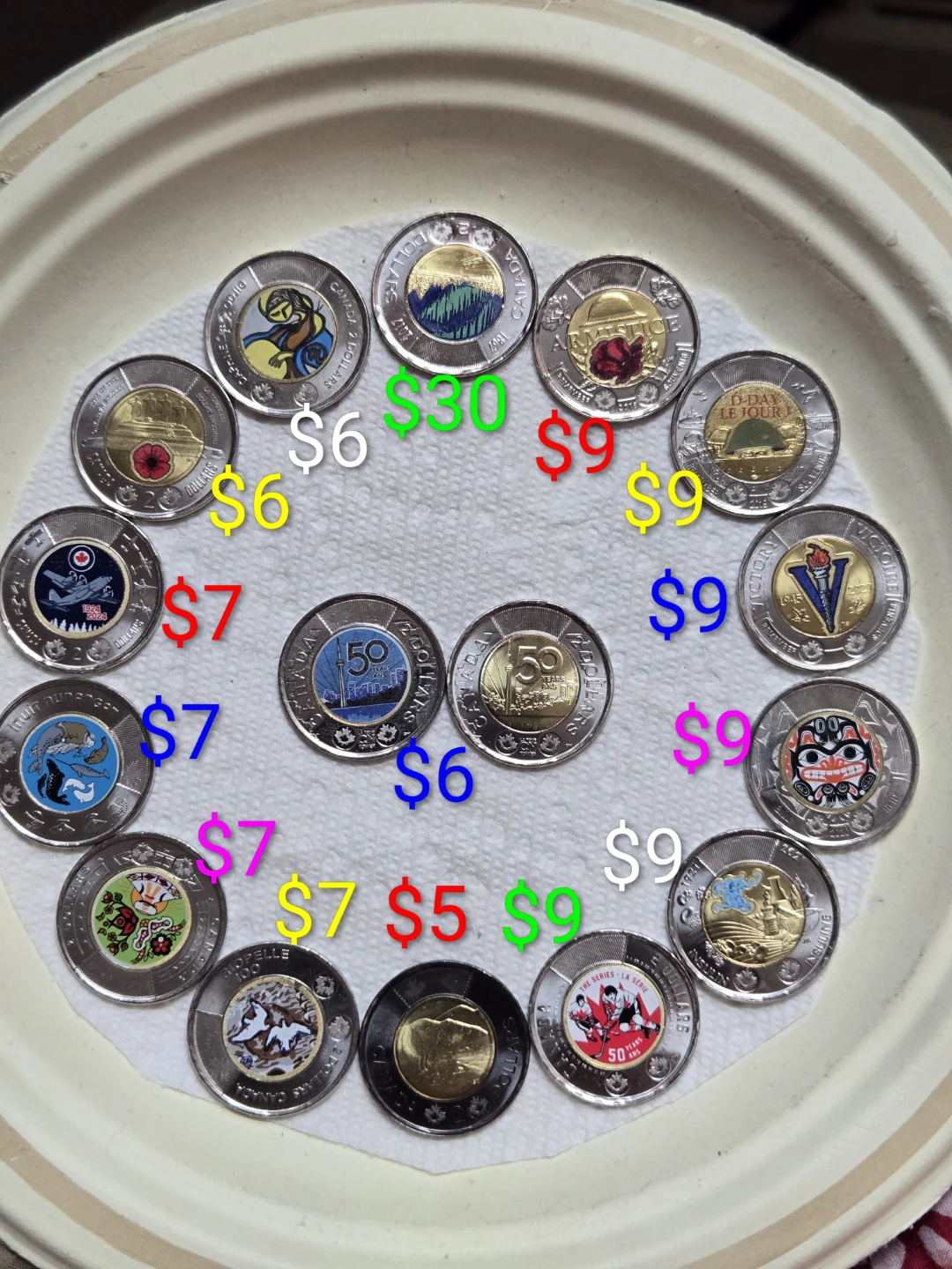 Canadian 2 Dollar UNC Toonies Collection