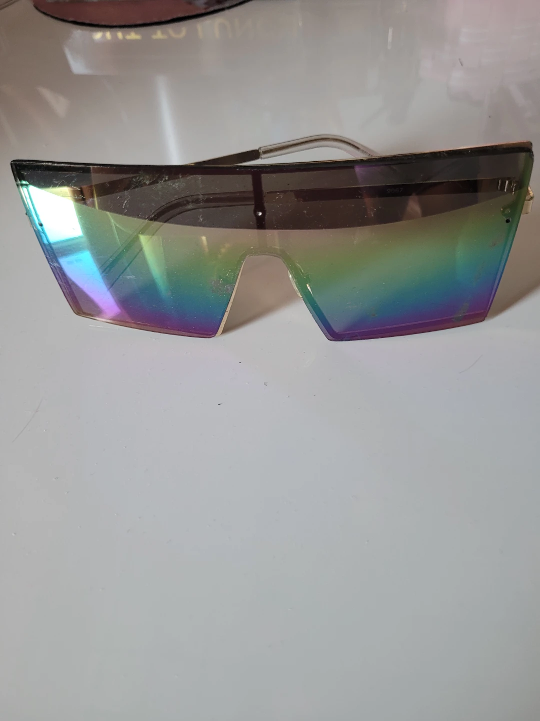 Oversized Mirrored Shield Sunglasses