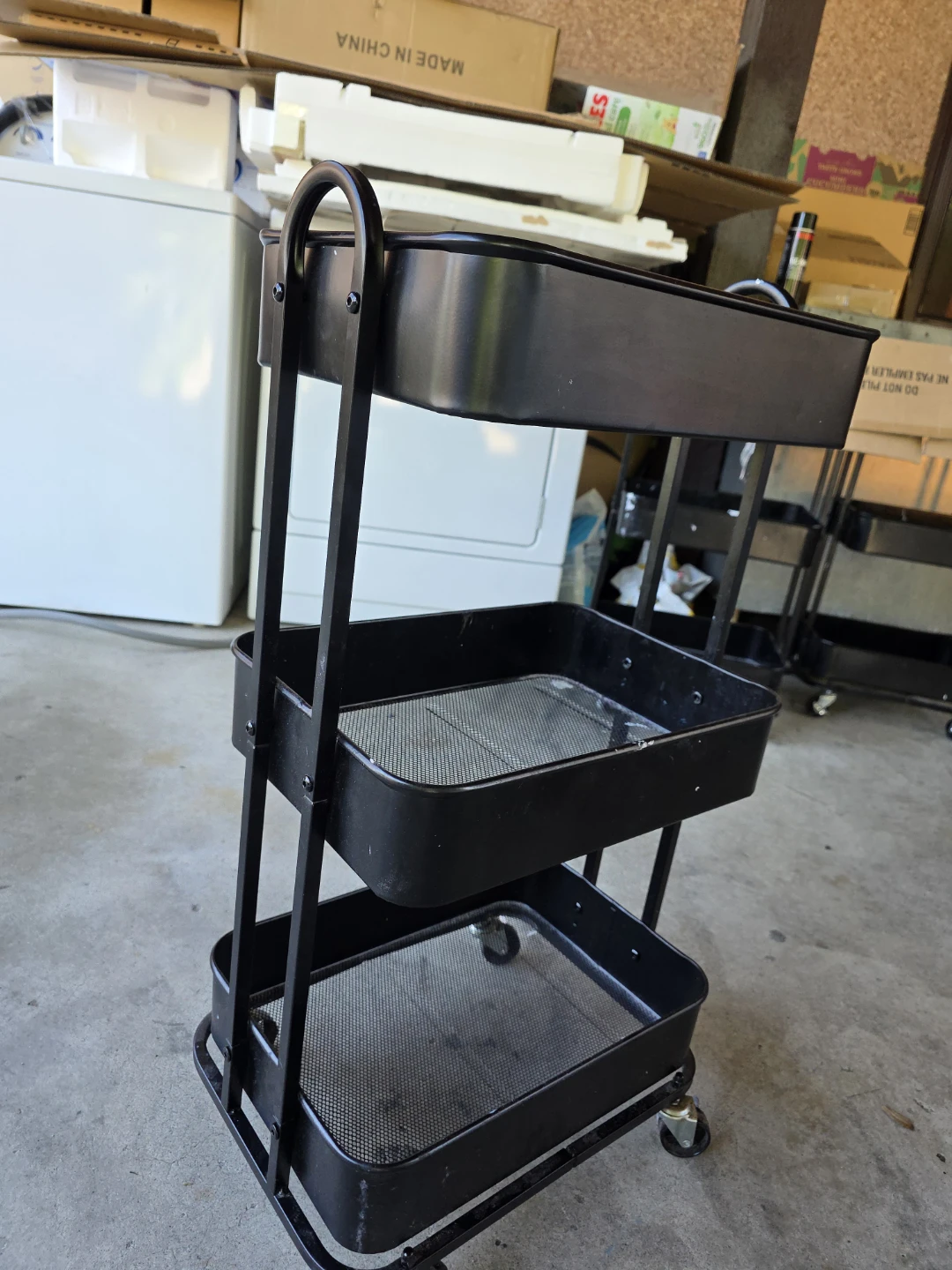 Black 3-Tier Rolling Cart - photo 2