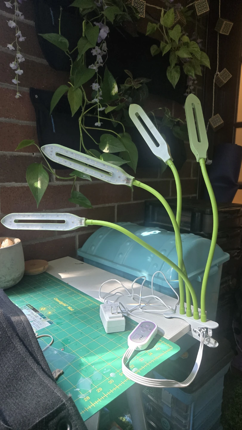 LED Grow Light or Task Light with 4 Flexible Goosenecks